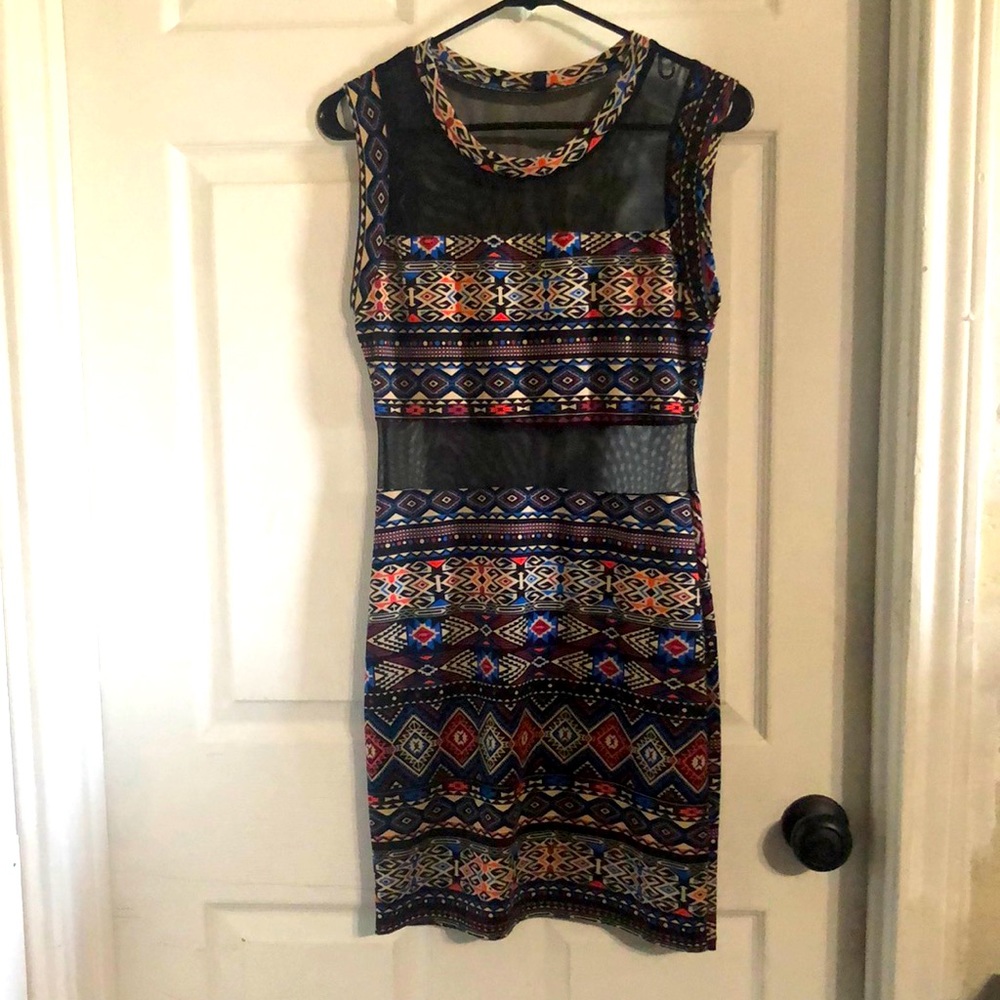 Interi ladies part sheer midi dress